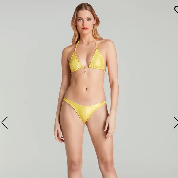 Yellow Ruffled Bikini Set - Picture 2 of 14